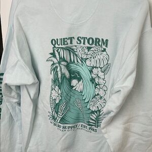 NWOT Quiet Storm Surf Supply unisex mint green Sweatshirt size medium